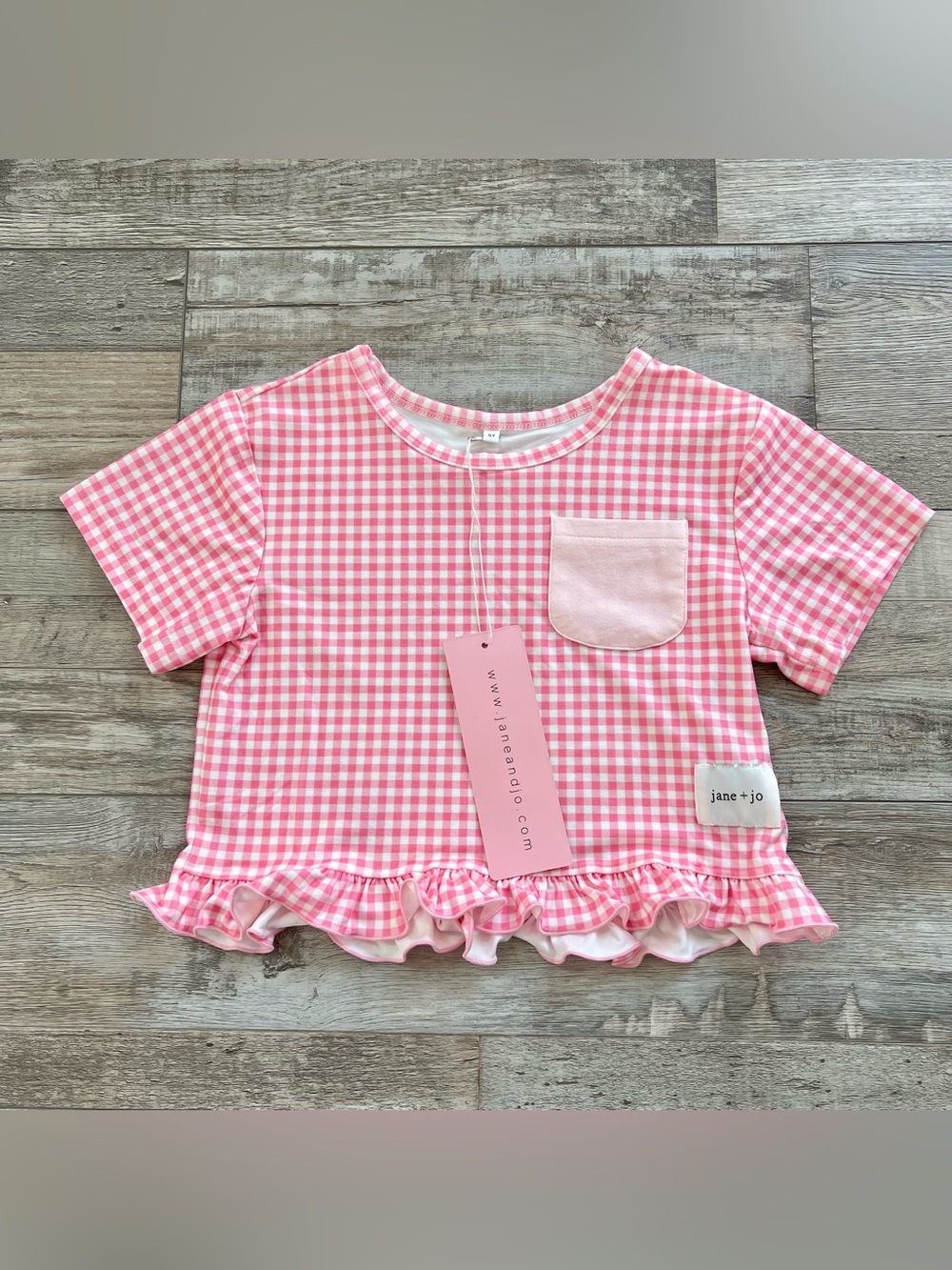 NWT Jane + Jo Girls Boxy Crop Lounge Top Size 6